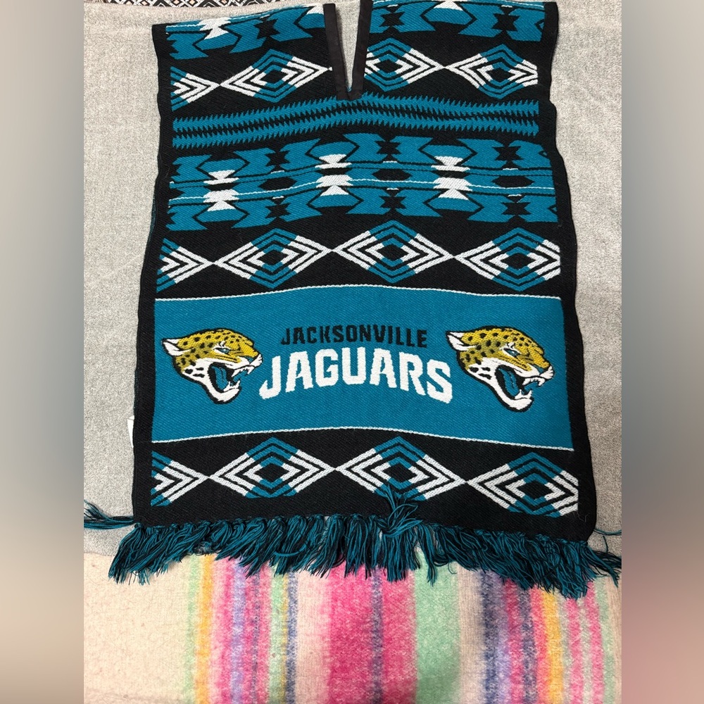 Jacksonville Jaguars Teal and Black Pancho